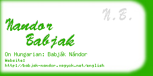 nandor babjak business card